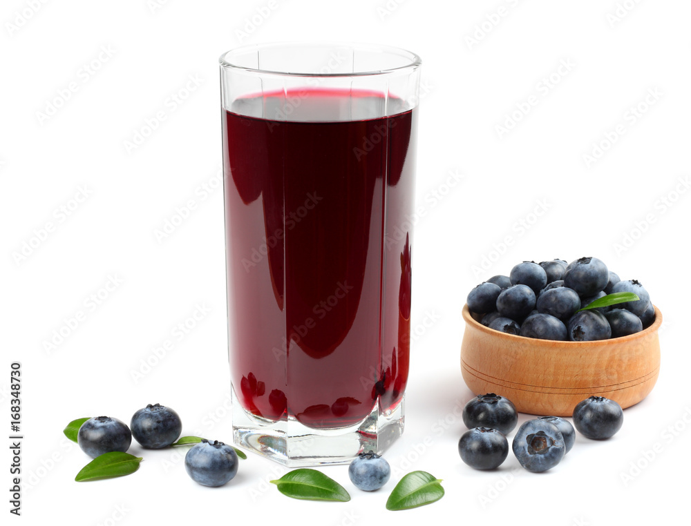 blueberry juice isolated on white background. blueberry juice isolated on white background.
