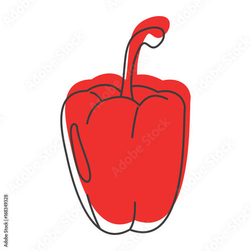 Red paprika doodle icon vector illustration for design and web isolated on white background