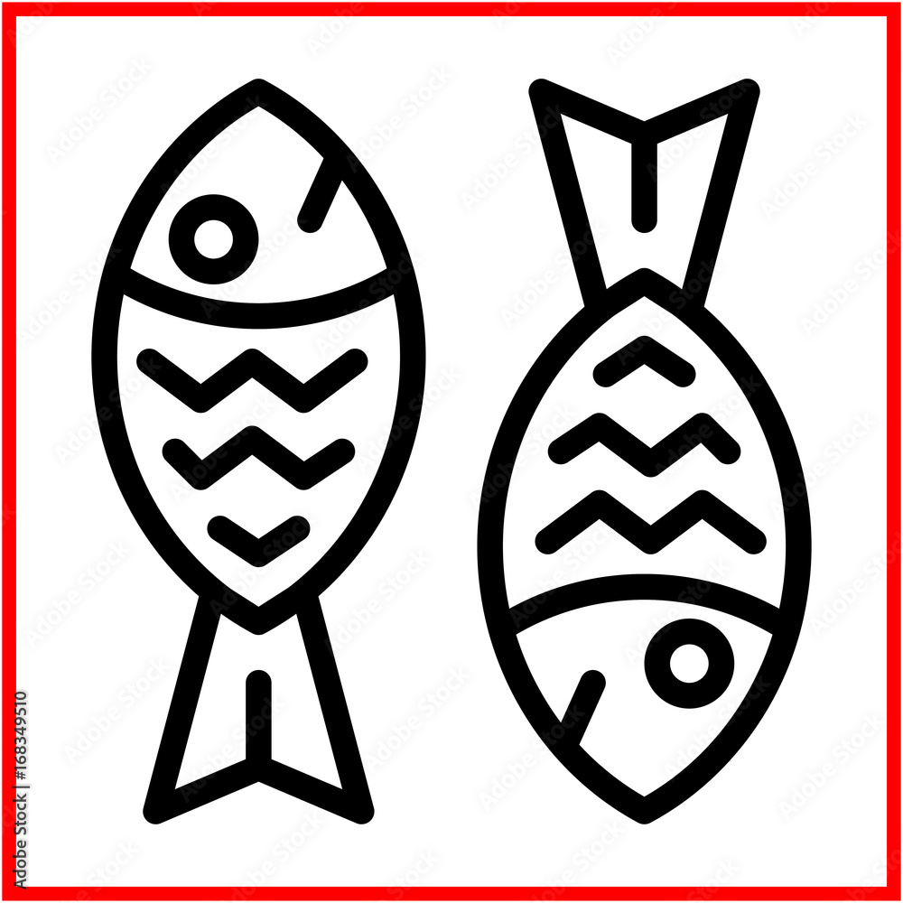 Illustration icon for fish food, in flat line / outline stroke icon style. Illustration icon for fish food, in flat line / outline stroke icon style.
