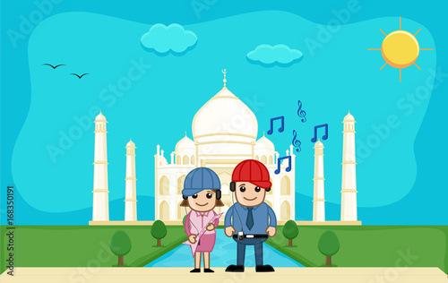 Cool Couple Came at Agra - Visiting Taj Mahal