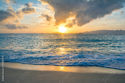 Beautiful sunset at the beach, seascape