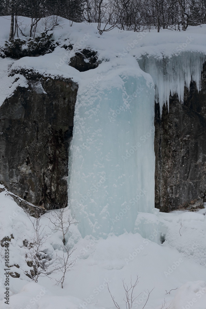 Ice waterfall beside Rv 85 road. Gullesfjordbotn-Hinnoya-Lofoten Vesteralen-Norway. 0076 Ice waterfall beside Rv 85 road. Gullesfjordbotn-Hinnoya-Lofoten Vesteralen-Norway. 0076