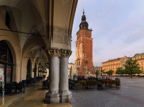View on the town hall tower in Krakow square