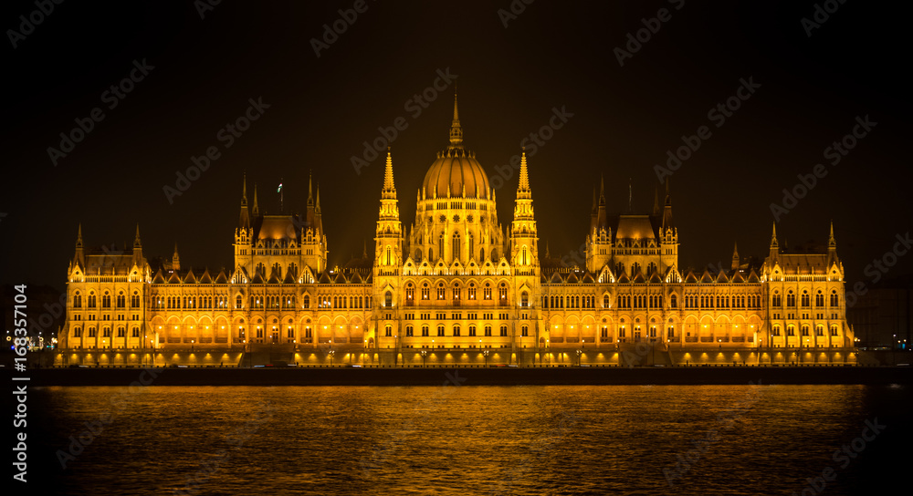Fototapeta premium Budapest Hungarian Parliament in a winter night