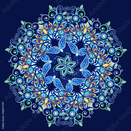 Luxurious oriental mandala with paisley