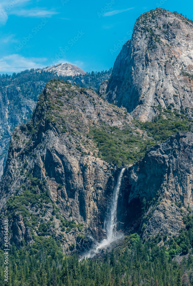 Falls of the Yosemite Valley. Bridal veil falls Yosemite