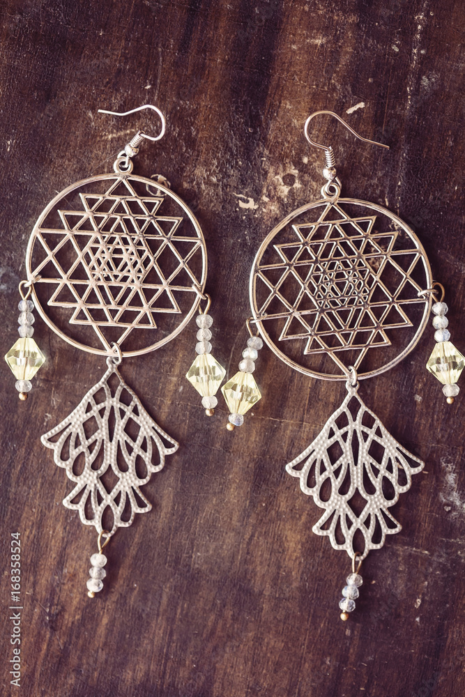 Yoga earrings with sacred geometry