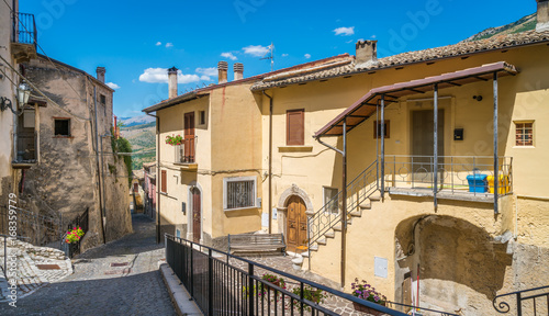 Pettorano sul Gizio in a summer afternoon, rural village in the province of L'Aquila, Abruzzo, Italy. © e55evu