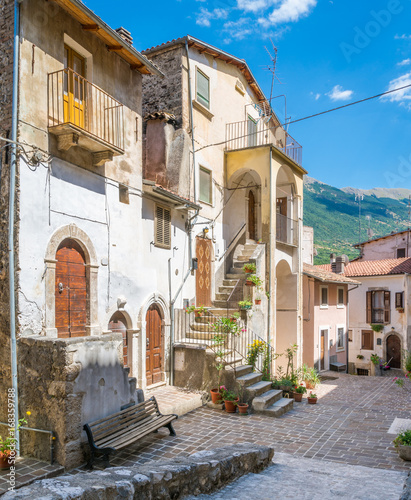 Pettorano sul Gizio in a summer afternoon, rural village in the province of L'Aquila, Abruzzo, Italy. © e55evu