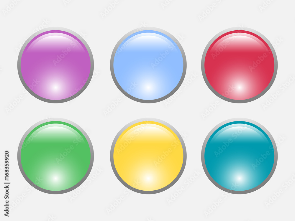 Color buttons set isolated on white background Color buttons set isolated on white background