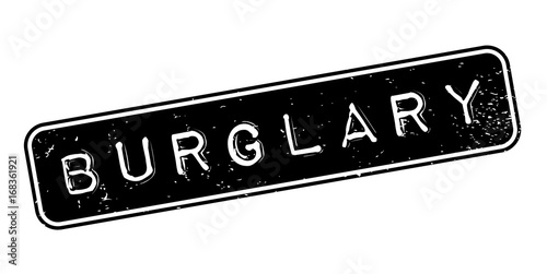 Burglary rubber stamp. Grunge design with dust scratches. Effects can be easily removed for a clean, crisp look. Color is easily changed.