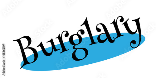 Burglary rubber stamp. Grunge design with dust scratches. Effects can be easily removed for a clean, crisp look. Color is easily changed.