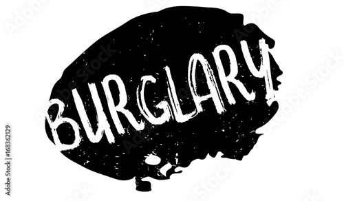 Burglary rubber stamp. Grunge design with dust scratches. Effects can be easily removed for a clean, crisp look. Color is easily changed.