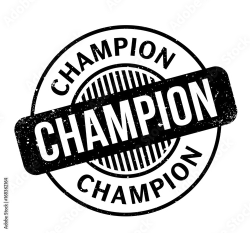 Champion rubber stamp. Grunge design with dust scratches. Effects can be easily removed for a clean, crisp look. Color is easily changed.