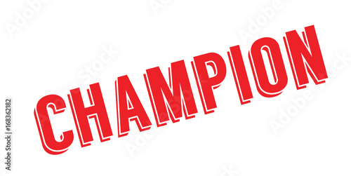 Champion rubber stamp. Grunge design with dust scratches. Effects can be easily removed for a clean, crisp look. Color is easily changed.