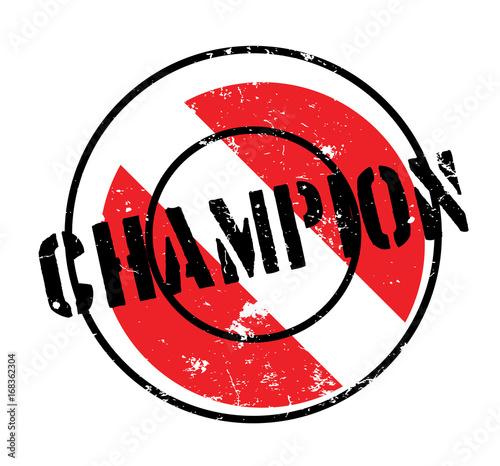 Champion rubber stamp. Grunge design with dust scratches. Effects can be easily removed for a clean, crisp look. Color is easily changed.