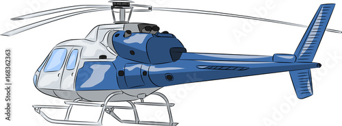 Vector. Blue passenger helicopter.