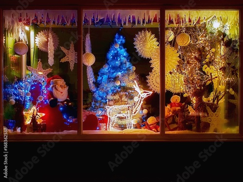 Christmas shop with festive decorations
