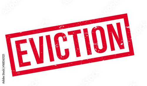 Eviction rubber stamp. Grunge design with dust scratches. Effects can be easily removed for a clean, crisp look. Color is easily changed.
