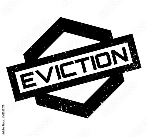 Eviction rubber stamp. Grunge design with dust scratches. Effects can be easily removed for a clean, crisp look. Color is easily changed.