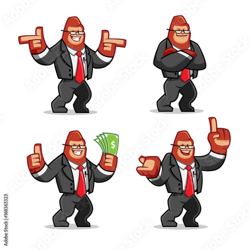 Businessman gorilla vector set 2