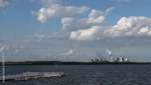 Power plant on lakeside, Time lapse