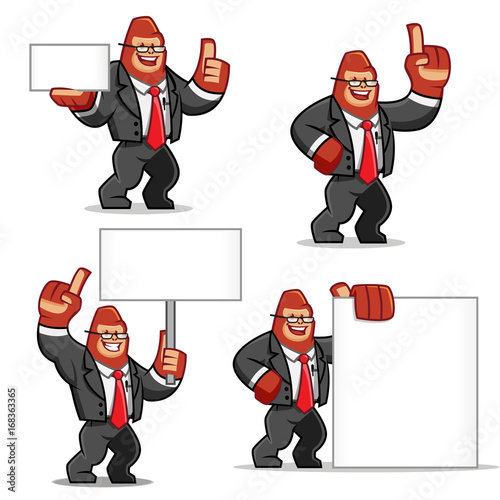 Businessman gorilla vector set 4