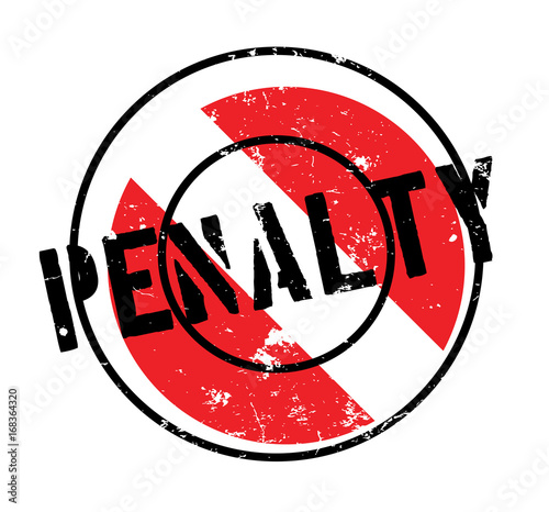 Penalty rubber stamp. Grunge design with dust scratches. Effects can be easily removed for a clean, crisp look. Color is easily changed.