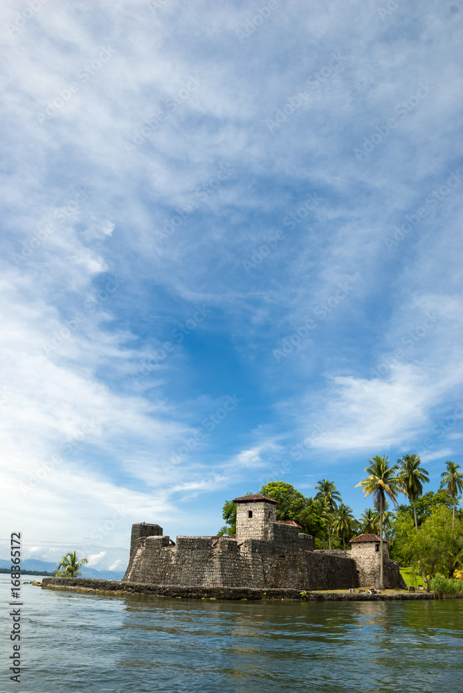 Spanish colonial fort at the entrance to Lake Izabal in eastern Guatemala, Castillo de San Felipe.