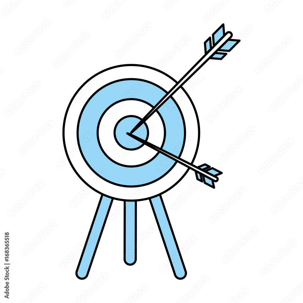 Flat line monocromatic target over white background vector illustration Flat line monocromatic target over white background vector illustration