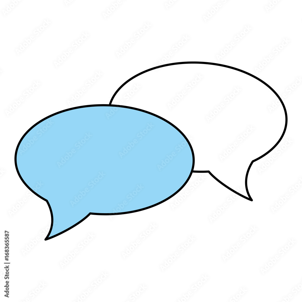 Flat line monocromatic speech bubble over white background vector illustration Flat line monocromatic speech bubble over white background vector illustration