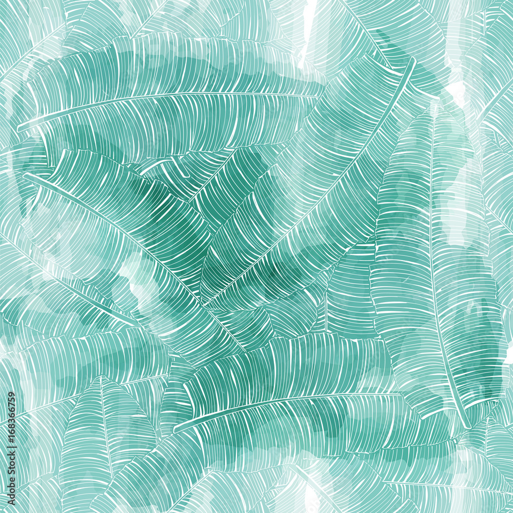 Obraz premium Seamless pattern of palms leaves