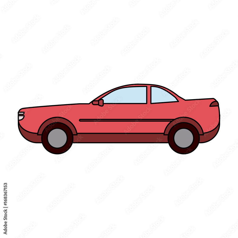 red car sideview  icon image vector illustration design 