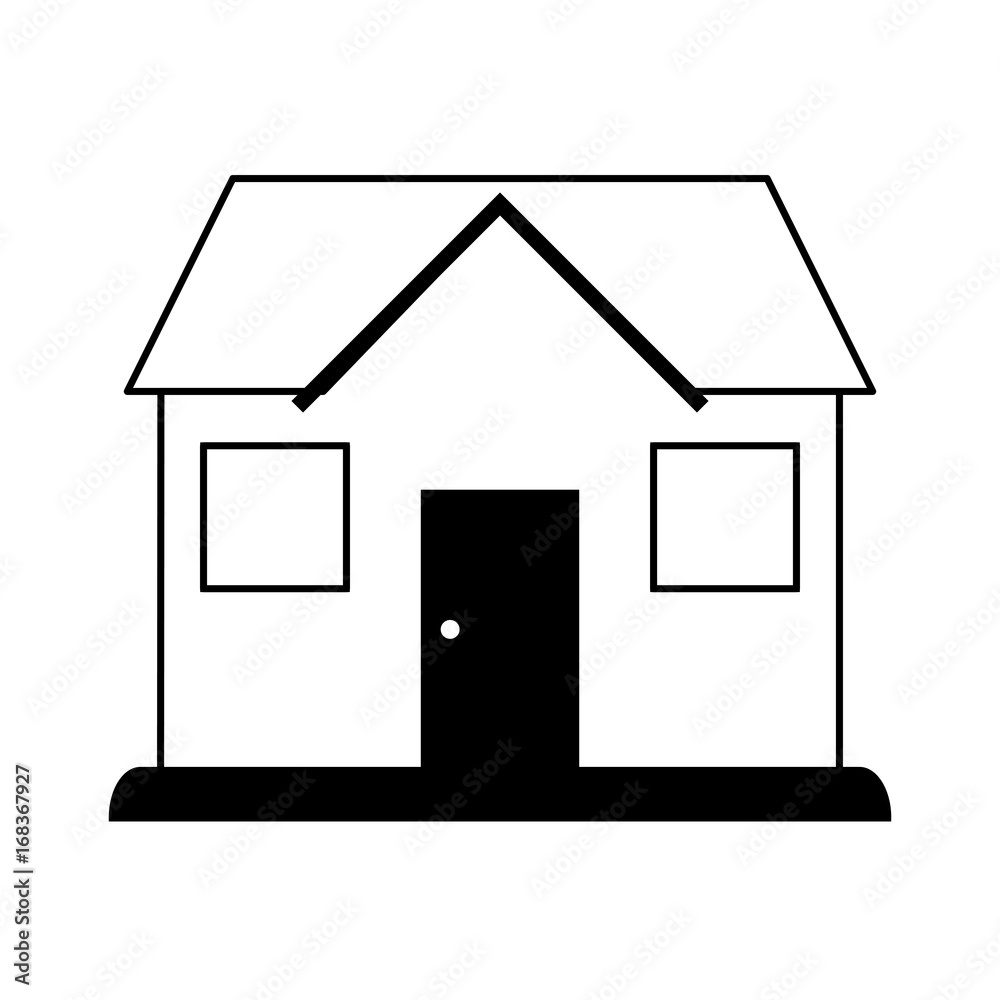 classic house or home icon image vector illustration design  black and white