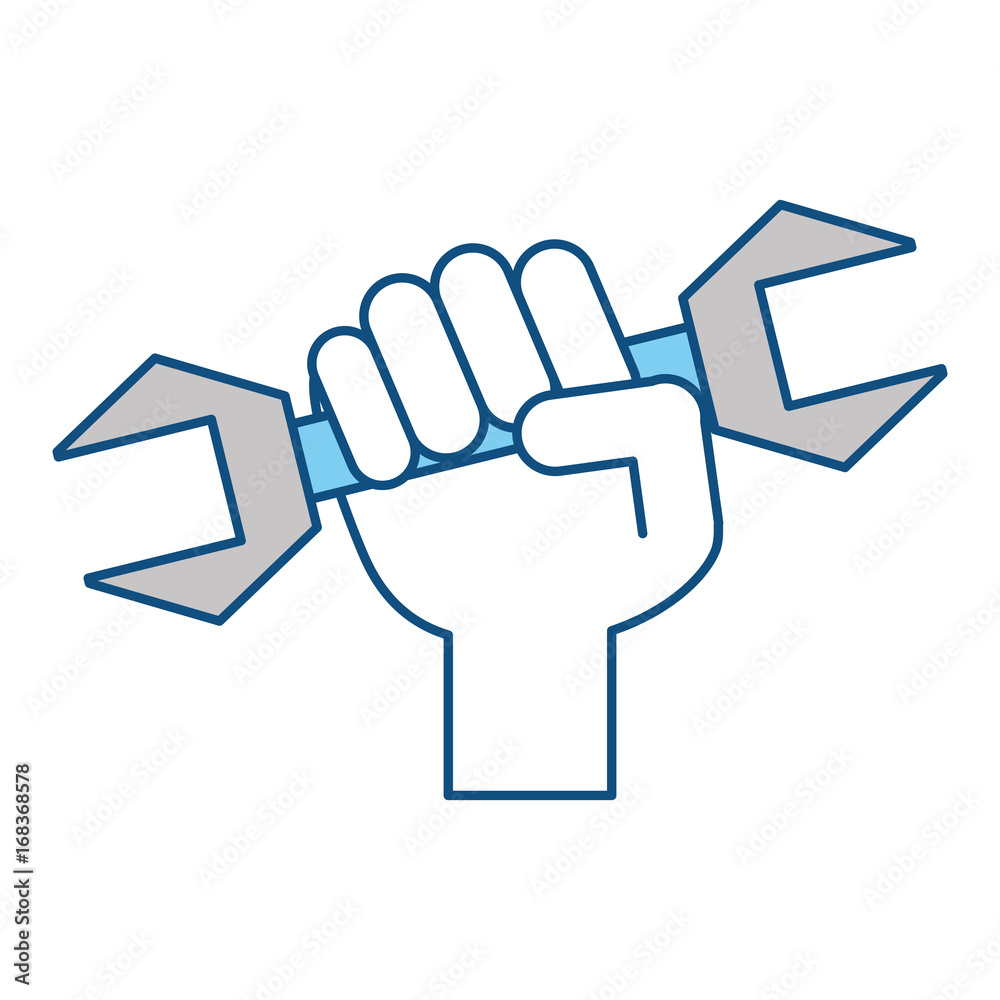 Hand with tool , Vector Illustration Hand with tool , Vector Illustration