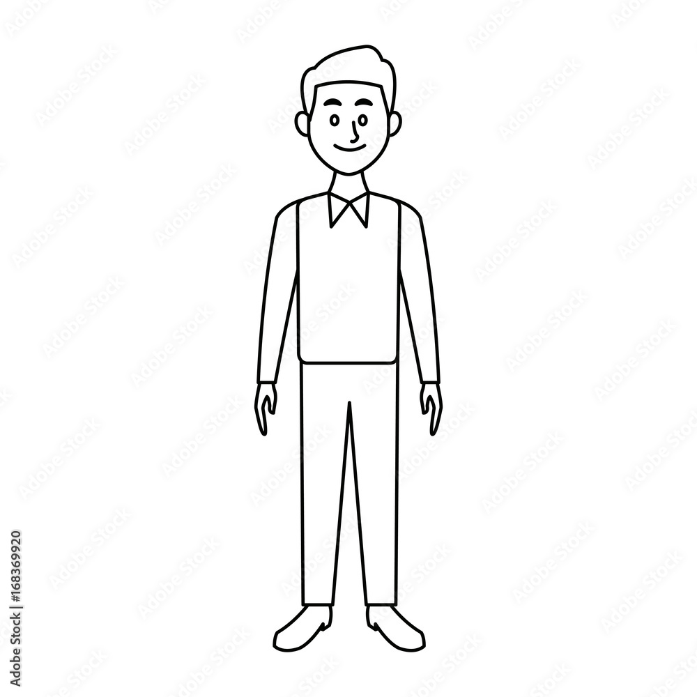 smiling man in casual clothes standing vector illustration smiling man in casual clothes standing vector illustration