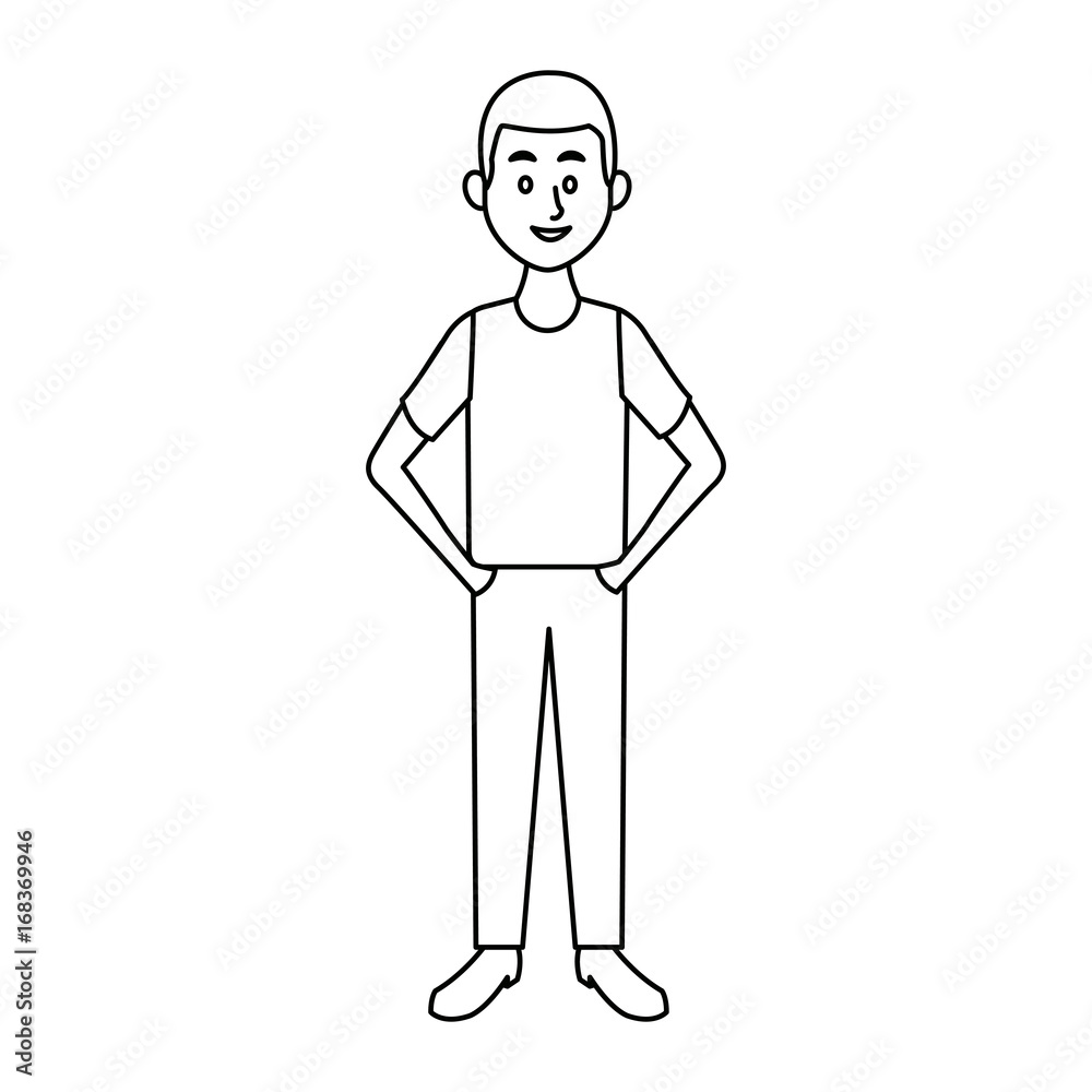 smiling man in casual clothes standing vector illustration smiling man in casual clothes standing vector illustration