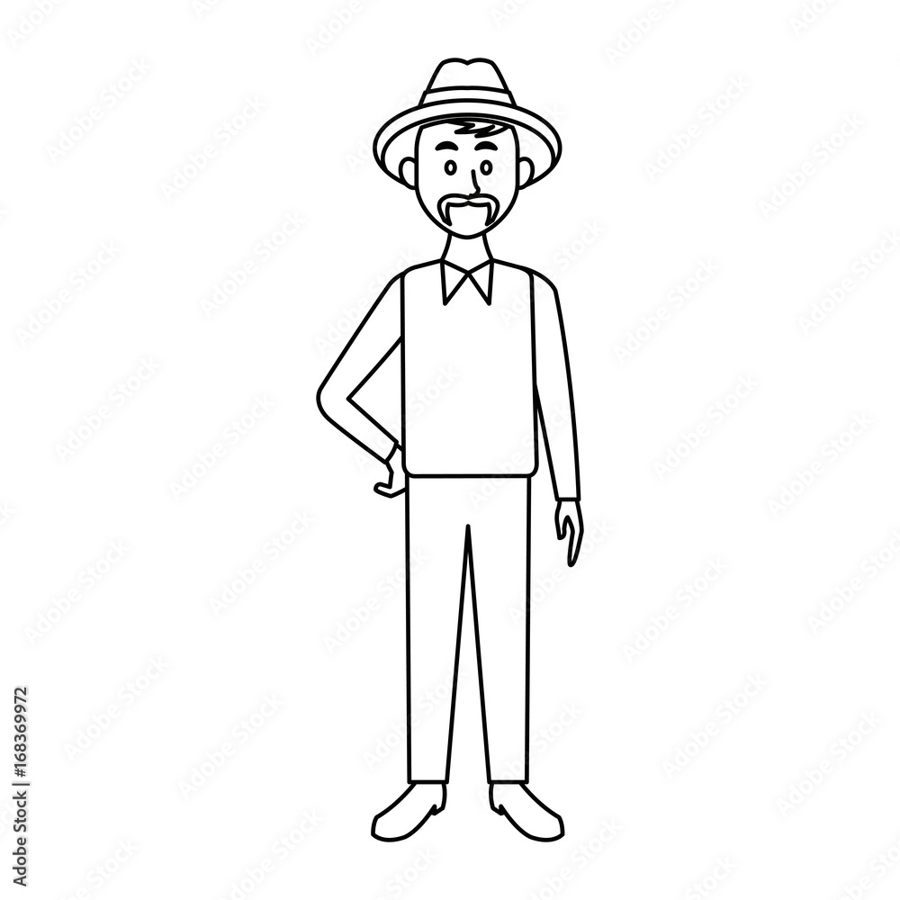Fototapeta premium smiling man in casual clothes standing vector illustration