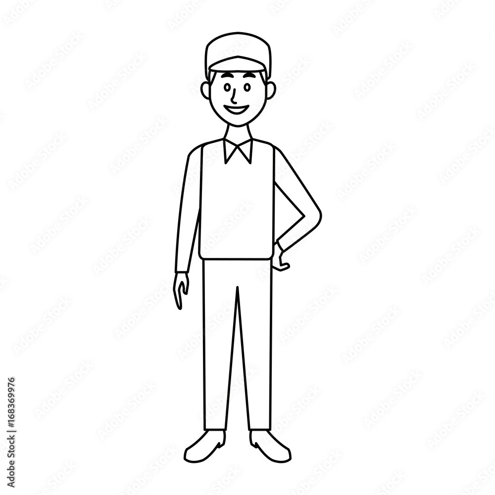 smiling man in casual clothes standing vector illustration