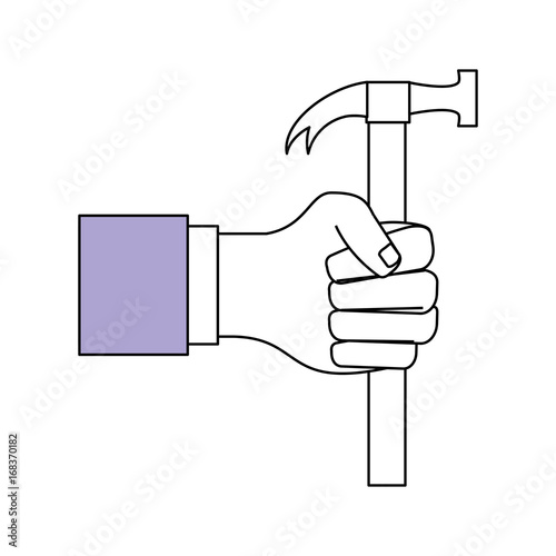 Hand with tool Vector Illustration