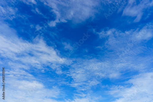 Nature background.Soft cloud in the blue sky on a sunny day.