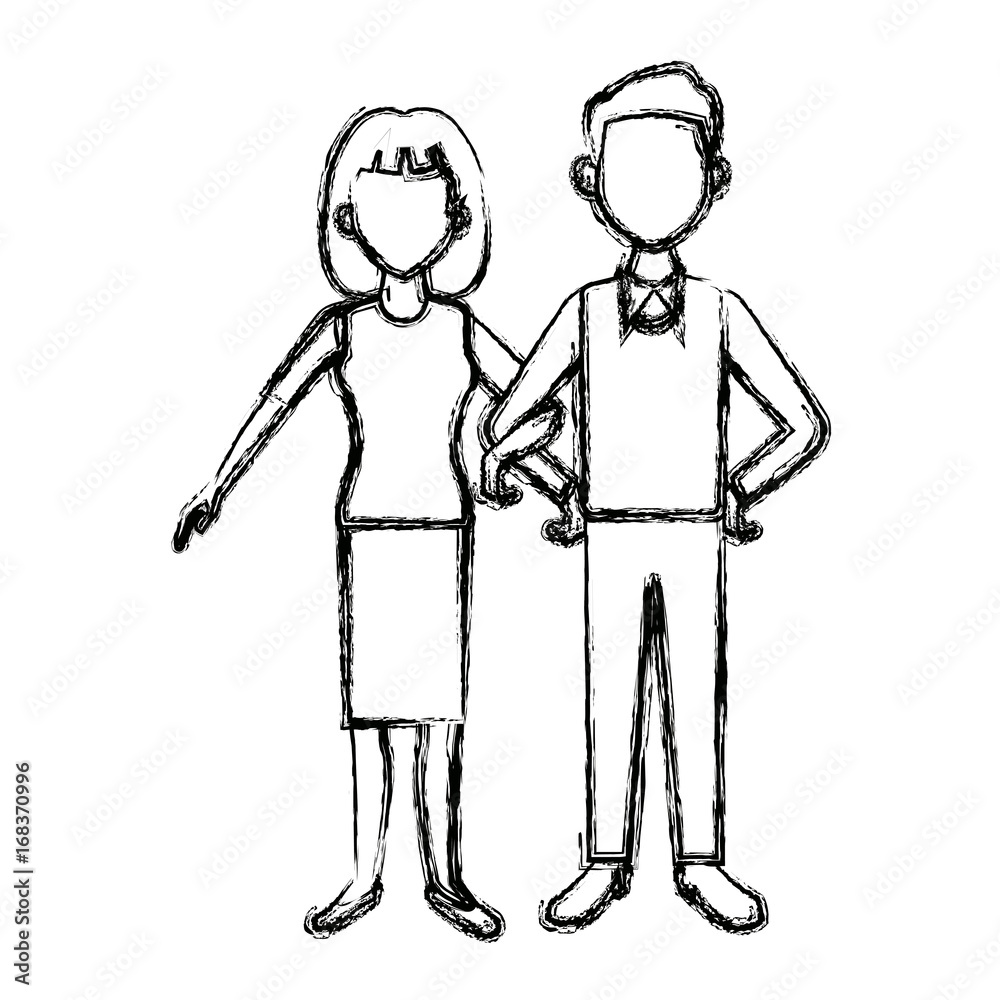 couple standing man and woman together people vector illustration couple standing man and woman together people vector illustration