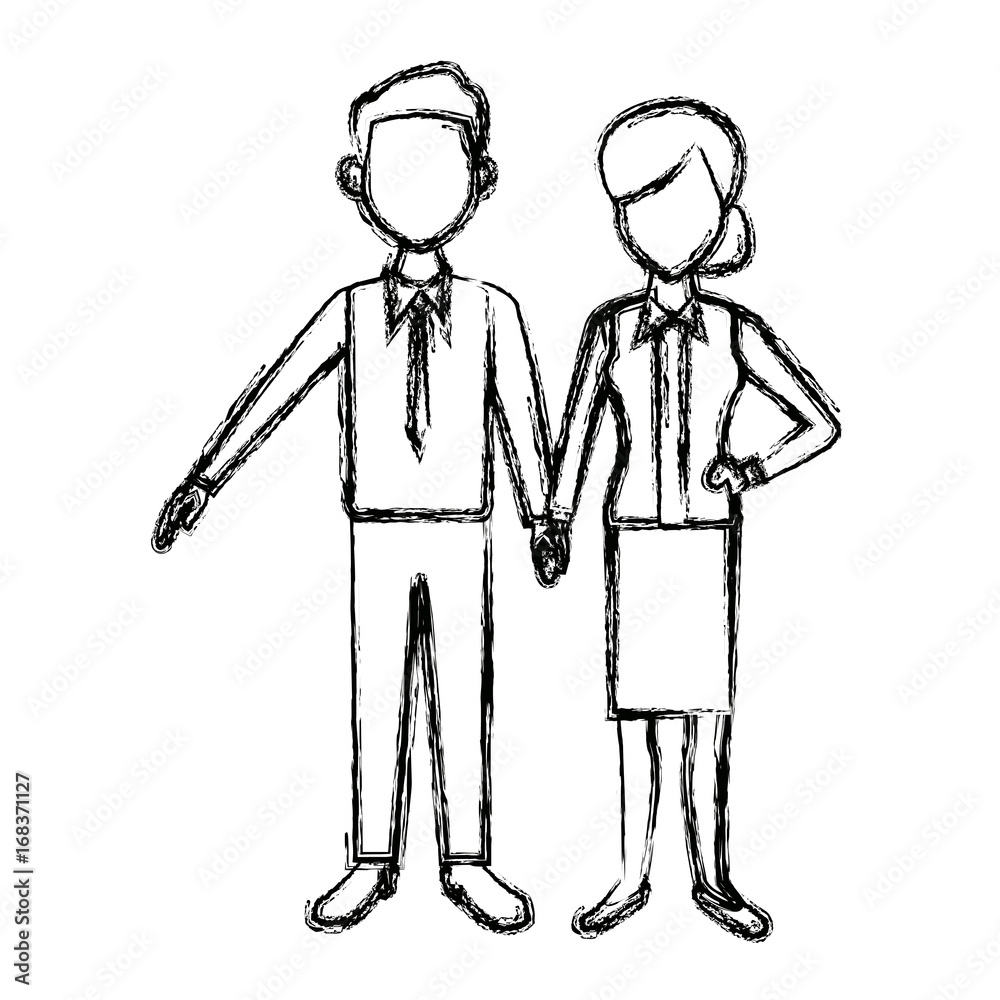 couple standing man and woman together people vector illustration couple standing man and woman together people vector illustration