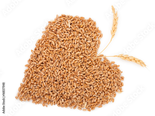 Heart of grains of wheat with spikelet