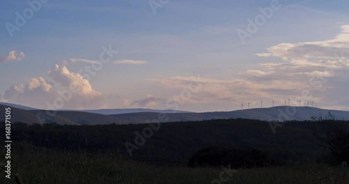 Wallpaper Mural mountains view with wind turbine time lapse Torontodigital.ca