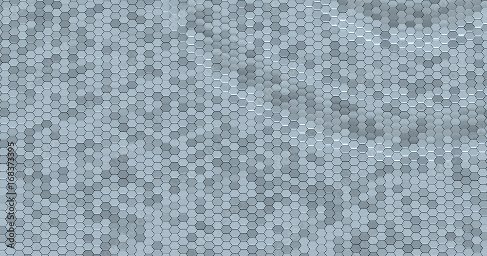 Fototapeta premium Floating surface made with hexagons.