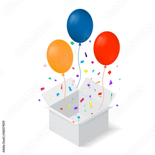 Open box with as balloon vector illustration. EPS 10.