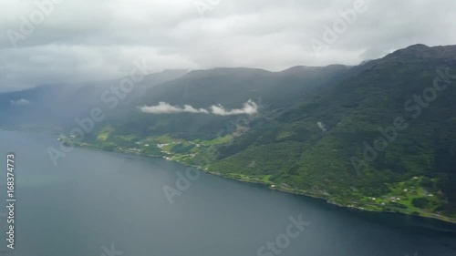 Wallpaper Mural View to Fjord and water from drone on air Norway Torontodigital.ca