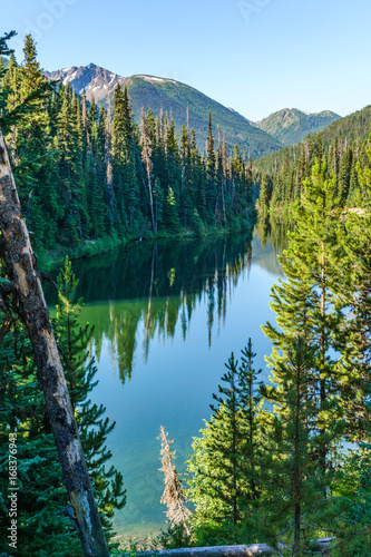 Fototapeta Naklejka Na Ścianę i Meble -  Mountain lake in mountains at sunny day British Columbia Canada.