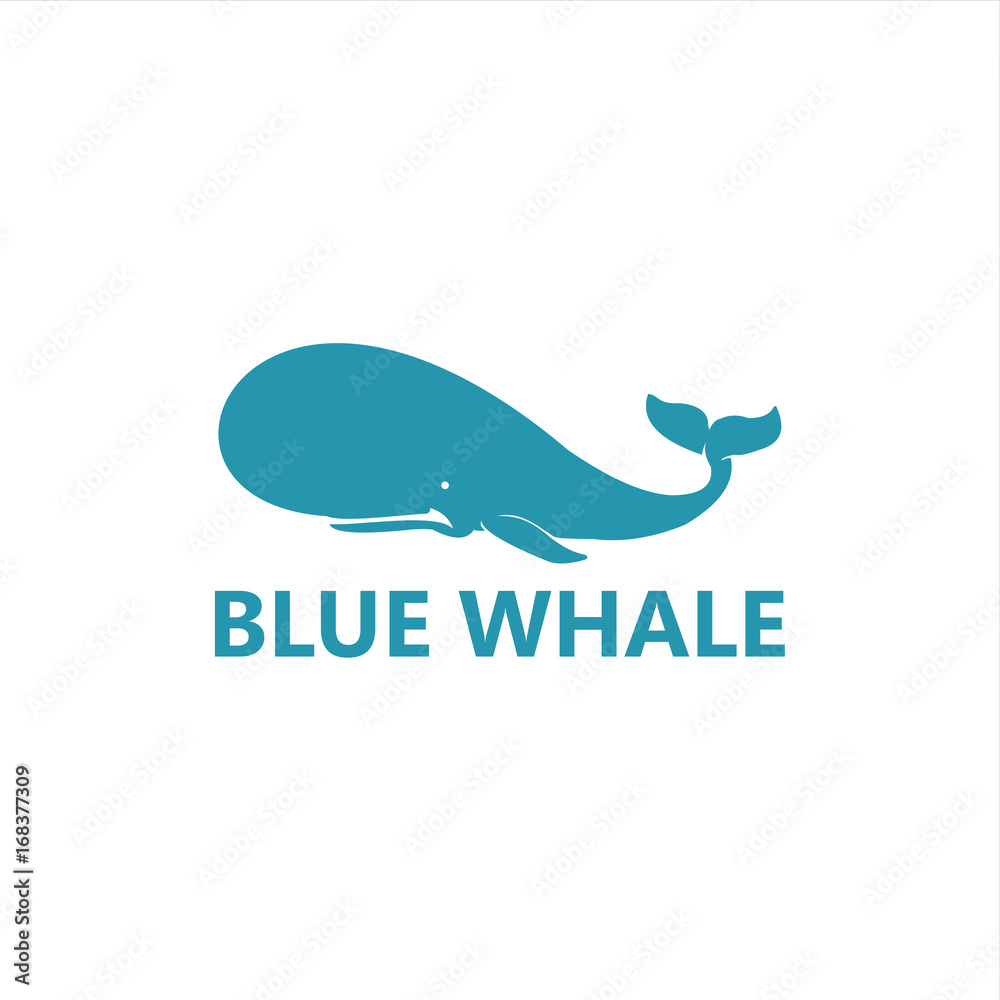 Naklejka premium Blue Whale Logo Template Design